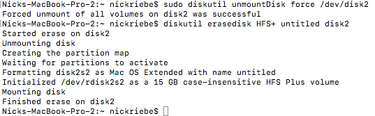 could not unmount disk when formatting